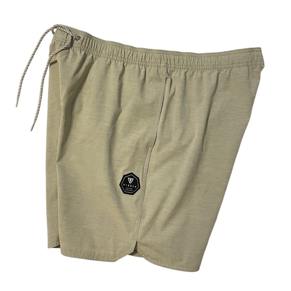 VISSLA Teens XXL Drills Eco Lastics Green Athletic Shorts W Elastic Waistband